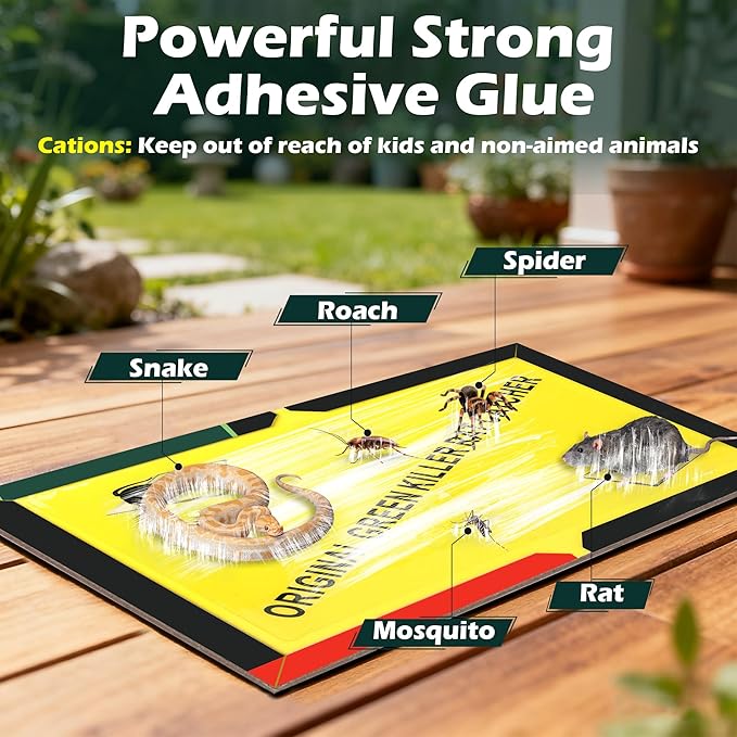 12 Pack Sticky Mouse Traps Sticky Traps for Rats Mice Rodents Snakes No Touch Indoor Mouse Traps for Home Kitchen Garage Attic Basements Easy to Set Black