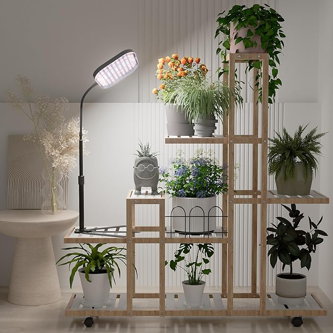 Super-Bright Grow Light 100W 336LEDs 6000K White Full Spectrum Plant Growing Lamp for Home Office Indoor PlantsAdjustable Height &amp Auto Timer 4 8 12Hrs 12V 3A High Power Output for Faster Growt