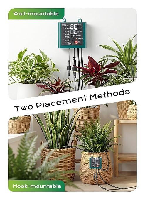 Solar Drip Irrigation System with USB Charging Indoor Outdoor Plant Watering Devices for 15 Potted Plants Automatic Watering System IP44 Waterproof 2200mAh for Garden Farm Greenhouse(Green)