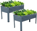 Vengarus Galvanized Raised Garden Bed Outdoor with Legs48×18×30in Metal Elevated Raised Planter Box for Backyard Patio Balcony 300lb CapacityGrey(2PCS)