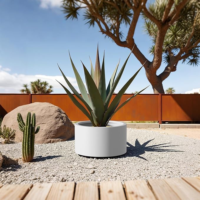 Heavy Duty Corten Steel Round Raised Garden Bed Kit 15.5 Dia. x 12 H. Pre Rusted Metal Planter Box for Vegetables Flowers Herbs White Ideal for Outdoor Gardening