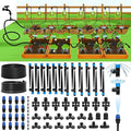 Bonviee 247FT Drip Irrigation System Automatic Garden Watering System Kit with 50FT 5/16” &amp 1/4” Drip Tubing Quick-to-Connect Fittings Adjustable Drip Emitters for Raised Beds Greenhouse Lawn