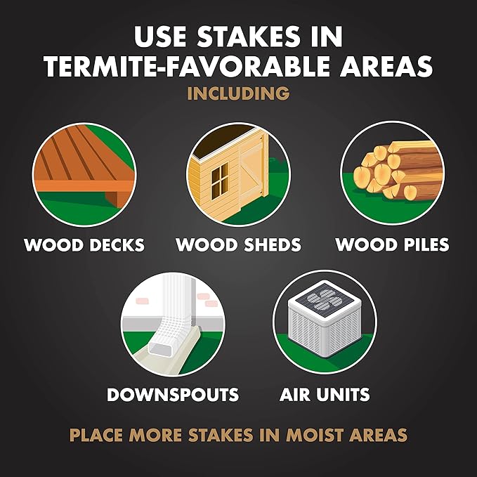 Spectracide Terminate Termite Detection &amp Killing Stakes Kills Foraging Termites Detects Termite Activity 15 Count