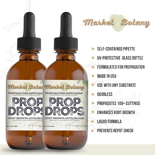 Prop Drops by Market Botany | 2-Pack Propagation Plant Drops (2X 4oz) | Promote Root Growth &amp Prevent Repot Shock
