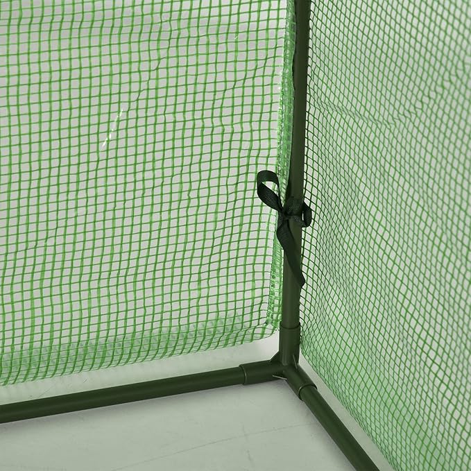 10' x 3' x 2.5' Greenhouse Portable Tunnel Green House with Roll Up Zippered Doors UV Waterproof Cover Steel Frame Green