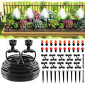 MIXC Drip Irrigation System 50 FT Quick Connector Garden Watering System Automatic Sprinkler Kit for Lawn Raised Bed Outdoor Plants Greenhouse with 1/4'' Tubing Drip Emitters Misting Nozzles