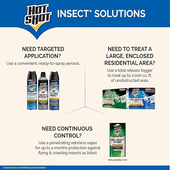 Hot Shot No-Mess! Fogger With Odor Neutralizer 3 Count-1.2 Ounce Cans Kills Hidden Bugs No Need To Turn Off Pilot Lights 6 Pack