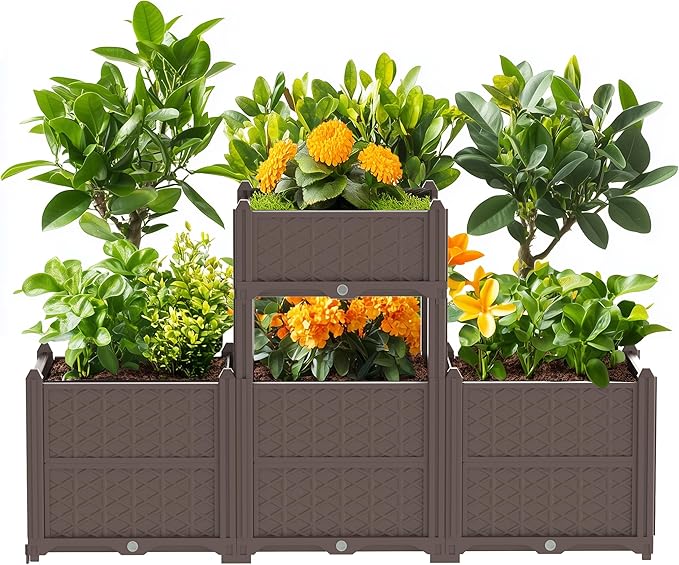 Outdoor Planting Box Planter Garden Boxes OutdoorRaised Garden Bed with Legs Flower Rack for Growing Flowers Vegetables Tomatoes and Herbs