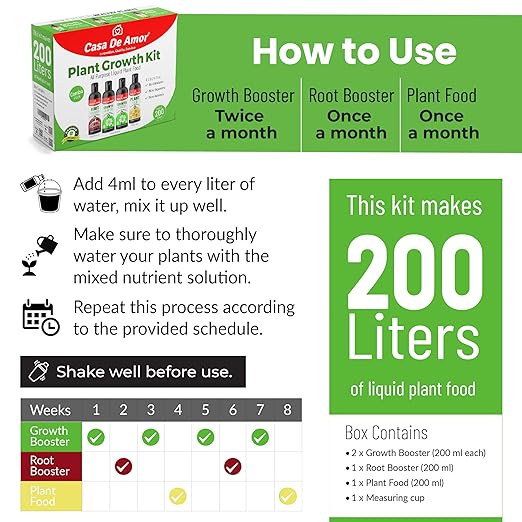 Plant Growth Kit 3-in-1 Liquid Fertilizers- Boost Growth Enhance Roots and Nourish Plants | Ideal for Indoor and Outdoor Gardens (800 ml)
