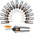 Fiskars 15pc Micro-Tip Pruning Snip Set Precision Stainless Steel Blades Softgrip Handles for Deadheading Trimming &amp Shaping Small Plants
