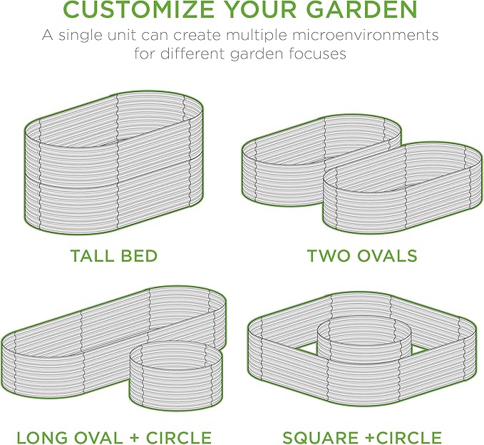 Best Choice Products 63in Oval Metal Raised Garden Bed Customizable Outdoor Deep Root Backyard Planter Stackable Design for Gardening Vegetables Flowers Herbs w/ 275 Gallon Capacity - Silver