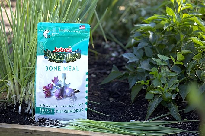 Jobe's Organics Granular Bone Meal Fertilizer Strong Root Development for Bulbs Tomatoes Roses and Other Flowering Plants 4 lbs Bag (Pack of 6)