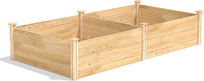 Greenes Fence Classic Cedar Raised Garden Bed 4' x 8' x 17.5 (1/2 Thick) - Made in USA with North American Cedar