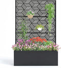 GarveeLife Metal Planter Box with Trellis 71x47x16 Raised Garden Bed for Climbing Plants Vegetables Vines Privacy Planters for Patio with Drainage Holes 15.7 Deep Planting Bed