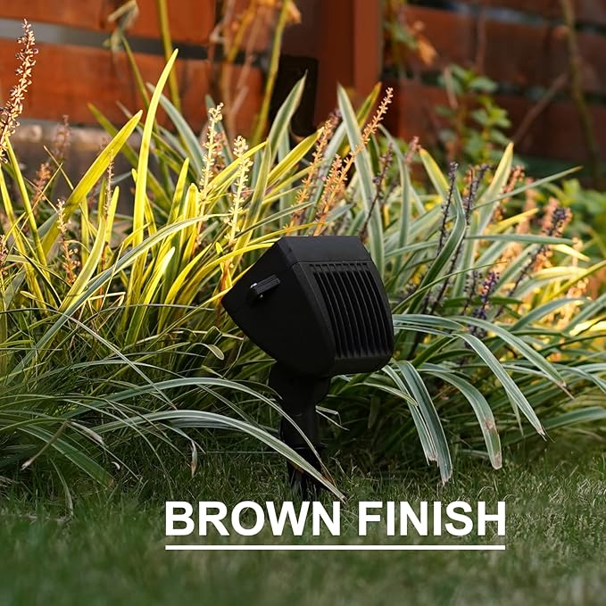 GOODSMANN Low Voltage LED Landscape Wall Wash Kits 8PK Spotlight &amp Floodlight 18W 2700K Outdoor Lights Brown Finish Outside Hardwired Lighting with Metal Stake Cable Connector Replaceable