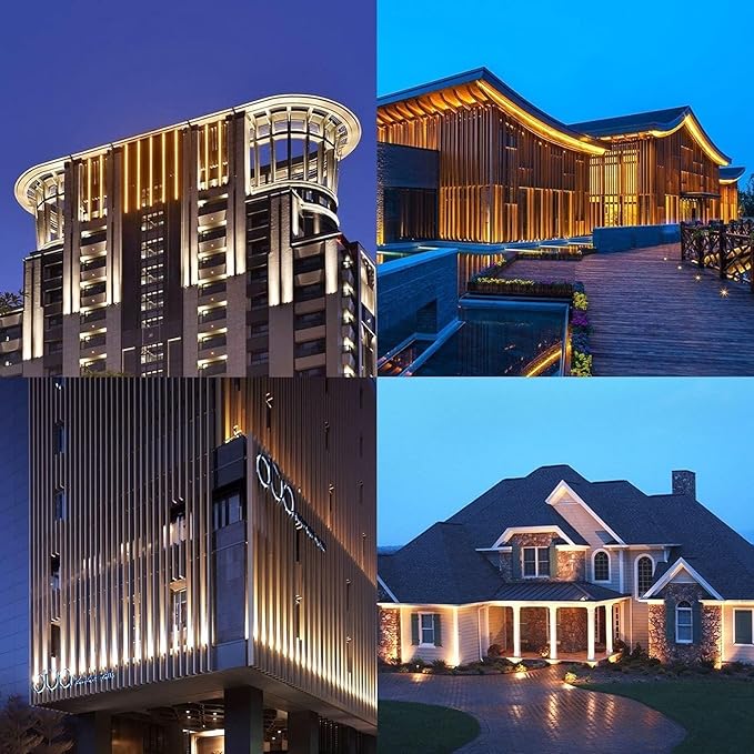 Rotation Spotlights - IP65 Outdoor Waterproof Exterior Wall Light AC 220V Long-Distance LED Floodlights 5°A Beam of Light Spotlight Villa Roman Column Projector(Warm White Light3w)