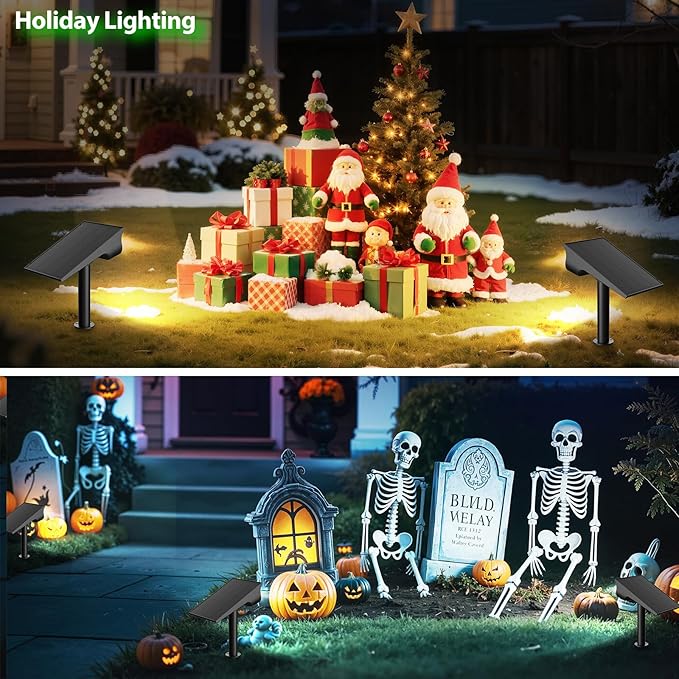 Solar Light Outdoor Waterproof IP65 56 LED 3 Color Modes Solar Spot Lights Outdoor Solar Powered Garden Lights for Outside Landscape Pathway Yard House Patio Garage Driveway Tree 2Pack