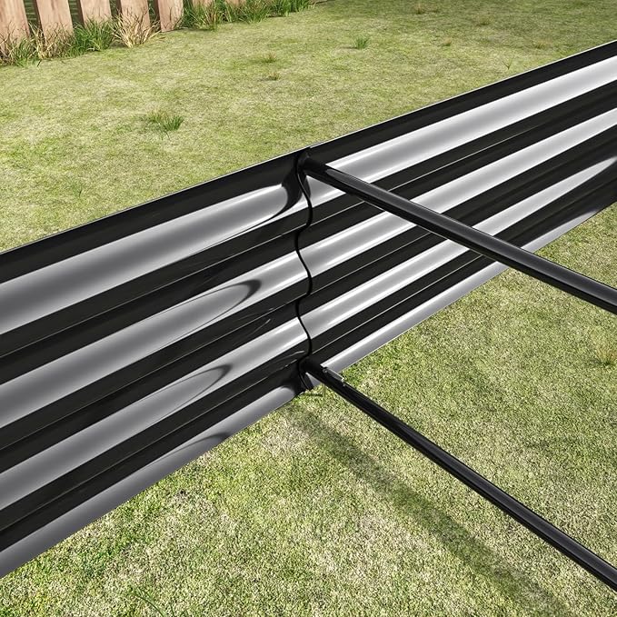 Raised Garden Bed Kit Metal Black Larger Size Outdoor Lawn Porch Durable