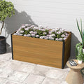 Composite Garden Planter Box with Open Base - Outdoor Modular Raised Bed for Vegetables Flowers and Herbs Durable Eco Friendly Easy to Assemble Low Maintenance