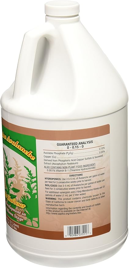 Grow More HGC721625 Mendocino Avalanche Hydroponic Nutrient Fertilizer 1 Gallon