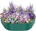 Hexagon Raised Garden Bed 48 Inch Diagonal &amp 12 Inch Tall Galvanized Steel Planter Box with Wave-Shaped Metal Panels for Outdoor FlowerTreeHerb &amp Vegetable Garden (Dark Green 4FT X 1FT)