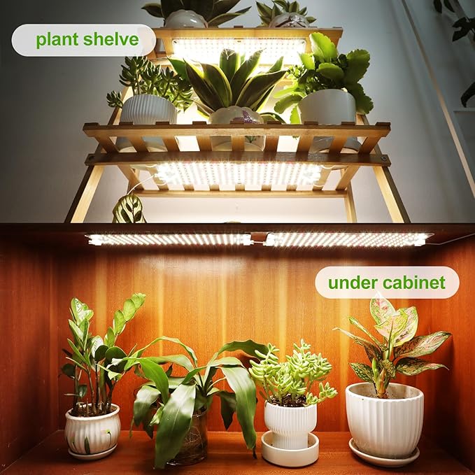 10Panel Grow Lights for Indoor Plants Seed Starting Veg Pot Plants Bonsai with Timer 4/8/12/16/20H Ultra-Thin Under Cabinet &amp Shelf Full Spectrum LED Plant Growing Lamp Multi-Panels Free Con