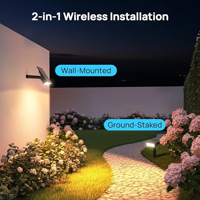 Consciot Solar Lights Outdoor Waterproof 3000/5000/6500K Solar Garden Light Adjustable 170° Spot Lights for Outside Yard Landscape Lighting Pathway Halloween IP65 Auto On/Off 4 Pack WS002UCW