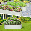 Premium 4.5x2x1ft Oval Galvanized Metal Raised Garden Bed - Rust-Resistant Open Bottom for Drainage Easy Tool-Free Assembly Ideal for Vegetables Flowers and Fruits in Patios &amp Gardens