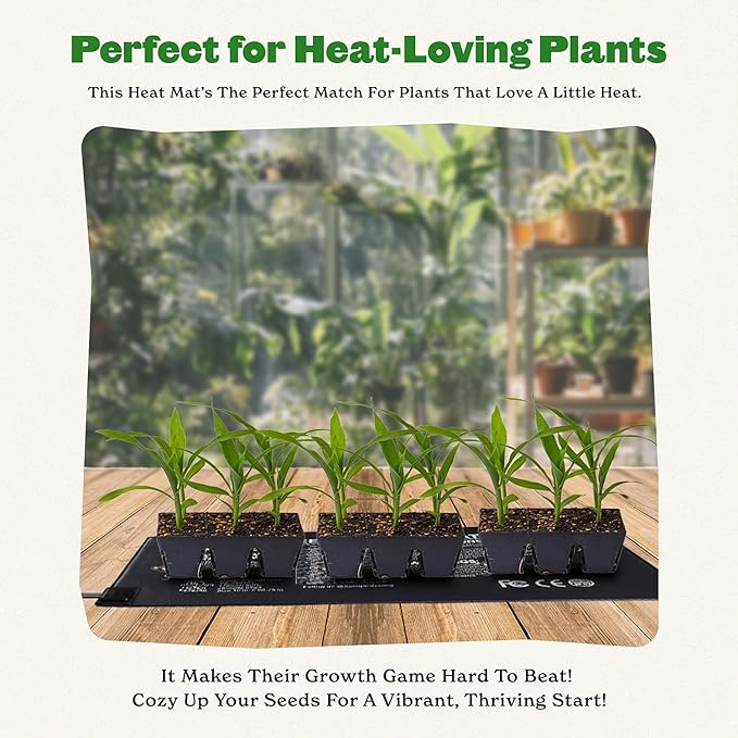Epic Gardening Seed Starting Bundle - Heat Mat &amp Standard Full-Spectrum Grow Light | Heavy-Duty 10 x 20.75 Mat &amp Adjustable LED Light with Timer | Indoor Germination Seedling Growth &amp P
