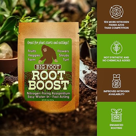 Big Foot Mycorrhizae Starter Bundles - for Established Plants Transplanting Rooting Powder - Big Foot Gold 4 oz + Root Boost 2 oz
