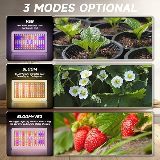 A1000 LED Grow Light Full Spectrum2024 Upgraded Dual Chip LED Full Spectrum Plant Grow Light Plant Grow Light with Veg &amp Bloom Switch for Hydroponic Indoor Plants Veg and Flower Growing