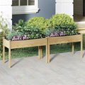 S AFSTAR 2 Pieces Wooden Raised Garden Bed with Legs Planter Box with Liner &amp Drainage Holes for Vegetable Flower Herb Indoor Outdoor Elevated Gardening Box for Backyard Patio Balcony