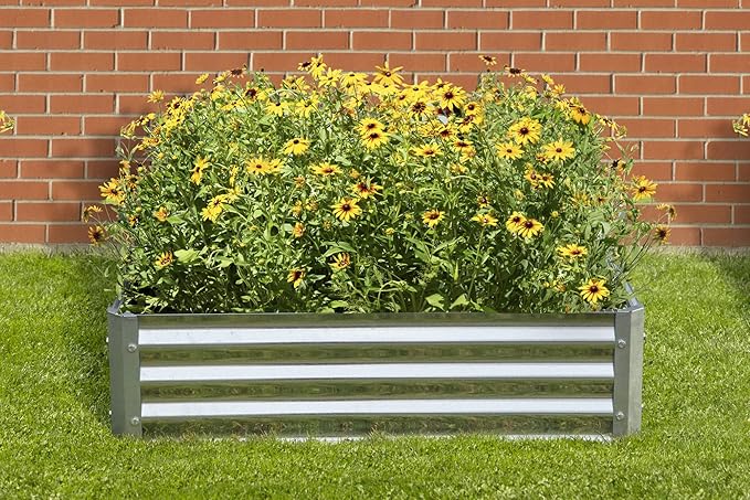 Arrow Sheds GrowIT Galvanized Steel Raised Flower and Plant Bed for The Garden or Greenhouse 40 x 40 x 11