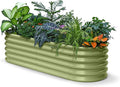 6x2x1.5 ft Galvanized Raised Garden Bed 18 Tall Metal Raised Planters for Outdoor Plants Vegetables Herbs Above Ground Raised Garden Bed Kit for Small Space Gardening - Moss Green