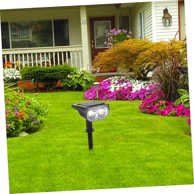 Tofficu 2pcs Outdoor Solar Lights Decorative Solar Spotlights Led Powered Patio Walkway Landscape Spotlight