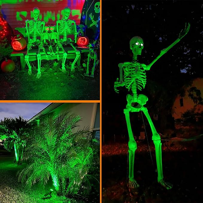 Outdoor Solar Landscape Spotlight 2 Lighting Modes with High and Low Brightness Green &amp RGB LED Adjustable