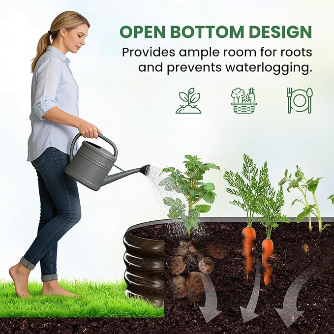 2 in 1 Galvanized Raised Garden Bed with 71 H Arch Trellis for Climbing Plants Outdoor Gardening Planter Box with Climbing Net for Flowers Vegetables Fruits Herbs Wood Grain