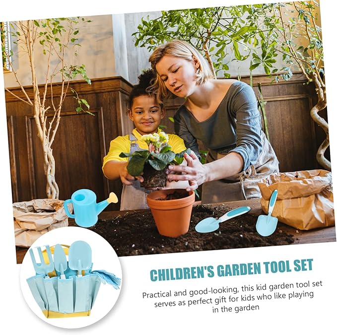 Boy Girl Gardening Tools Set Plastic Shovel Rake and Watering Can for Little Hands Lightweight and Safe for Planting Digging and Weeding Educational Outdoor Fun for Boys and Girls