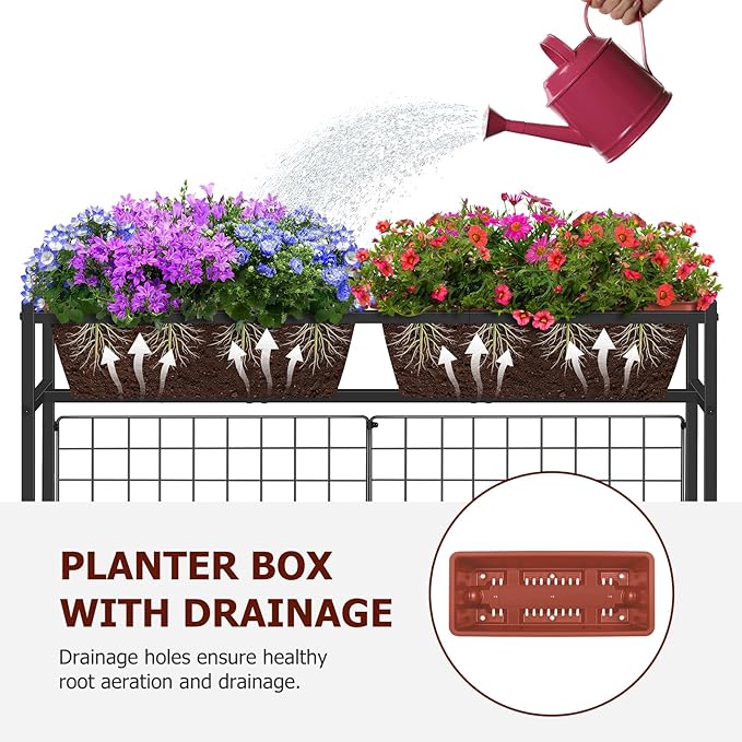 Raised Garden Beds with Legs Elevated Planter Box Outdoor for Vegetables Flowers Herbs Indoor Standing Garden Bed with Drainage Holes for Backyard Patio Gardening Red