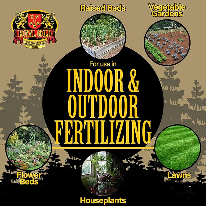 Royal Gold Worm Castings Soil Amendment &amp Organic Fertilizer - 1 cu ft | Natural Soil Builder for Indoor Plants Outdoor Gardens Raised Beds Lawns and Compost Tea