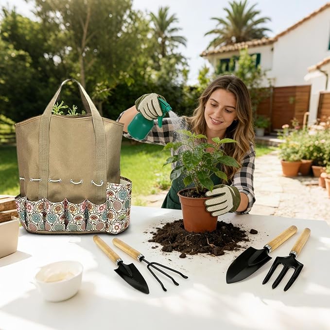 Garden Tools Set Outdoor Planting Supplies Gardening Gear with Ergonomic Construction Plant Care Tools for Home Use Tool Set with Ergonomic Handle Design Equipment for Gardeners