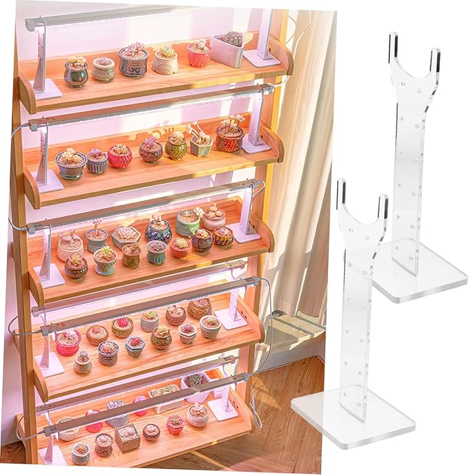 BESPORTBLE 1pair Greenhouse Plants Lamp Stand Simple Plants Light Rack Growing Lamp Rack Acrylic Stand Design