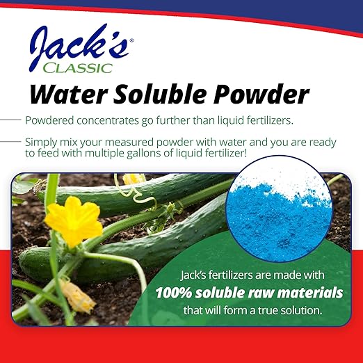 Jack's Classic 12-15-30 Veggie Feed Water-Soluble Fertilizer with Micronutrients 4lbs - Plant Growth and Abundant Fruit Set in Blooming Vegetable Plants
