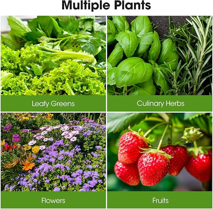 Hydroponics Growing System Kit with Wheels 54 Plant Sites Gardening Aquaponics Tower 2-Tier Food-Grade PVC-U Pipes Water Pump Timer for Leafy Vegetables Indoor Outdoor (33x35x14 in 54 Holes)