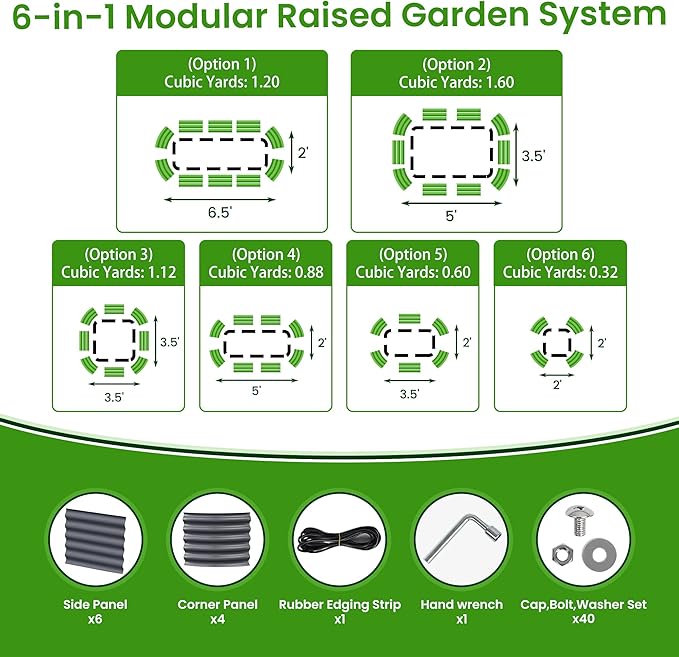 Oval Raised Garden Bed for Outdoors - 6.5X2X1.4 FT Galvanized Planter Raised Beds Metal Planter Box for VegetablesFlowers Herbs and Succulents(Deep Gery)
