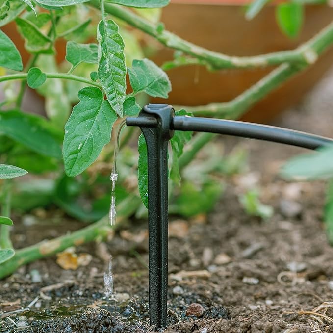 Orbit 91944 Tomato Garden Drip Irrigation System - Complete 10-Plant Watering Kit with Push-Connect Fittings Water-Saving Design for Vegetables &amp Garden Boxes