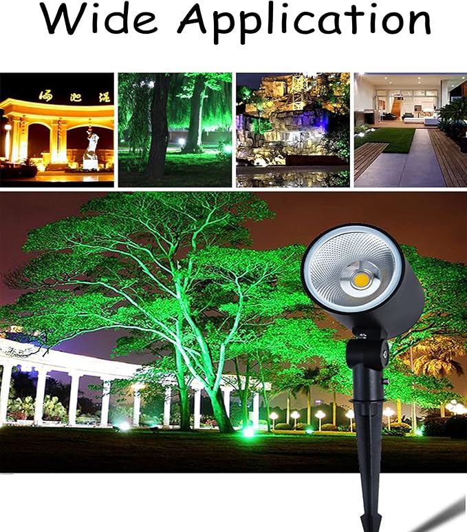 Kiven IP65 Waterproof LED Landscape Clamp Light LED Decorative Spotlight Lamp with Plug-in Cord and Timer for Indoor Outdoor Yard Garden Step Statue LED Lawn Light (5W Warm White)