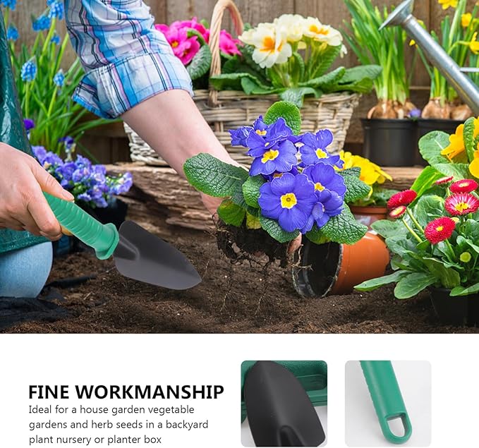 POPETPOP -one Garden Tool Set Case 10 Pcs Kit with Shovel Scissor Harrow Sprayer for Organization