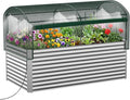 8x4x3 ft Tall Galvanized Raised Garden Bed with Self-Watering System Elevated Planter Boxes Outdoor with Mesh Cover Rectangular Deep Raised Beds for GardeningVegetablesFlower Backyard Patio
