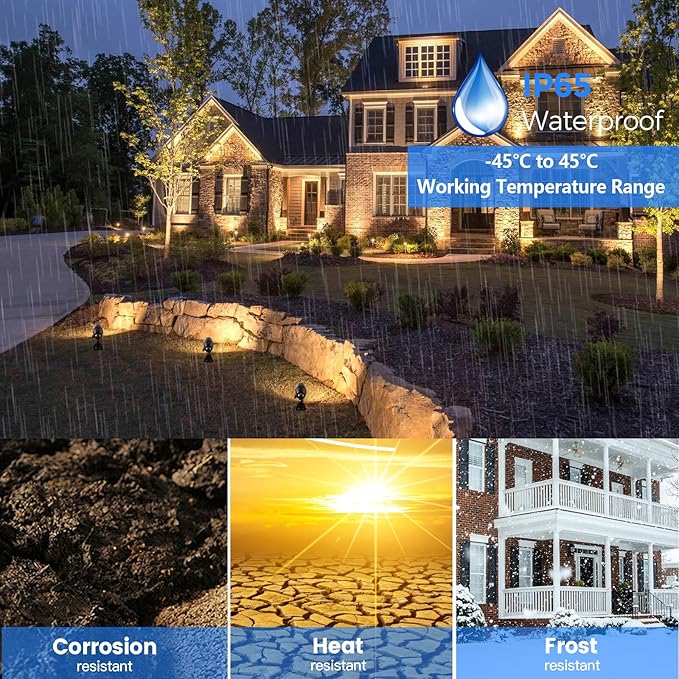 Gardencoin Solid Brass Outdoor Landscape Spotlight 12V LED Low Voltage Spot Light for Garden and Yard Uplighting Bronze Heavy Duty Accent Lighting Fixture with 2700K Bulb (Classic Single)